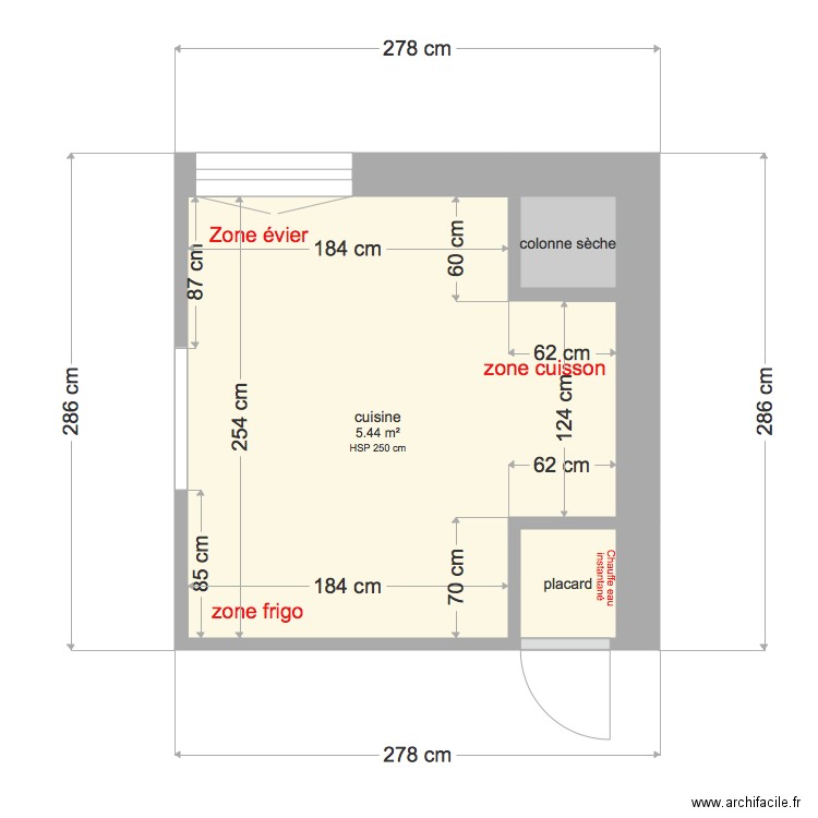 Plan cuisine Baudoux. Plan de 0 pièce et 0 m2