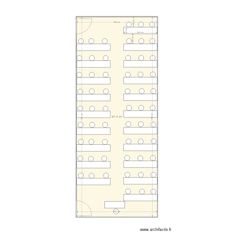 salle  A14 Arcueil 60 places. Plan de 0 pièce et 0 m2