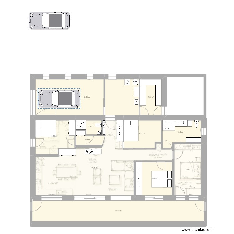 Notre maison. Plan de 10 pièces et 186 m2