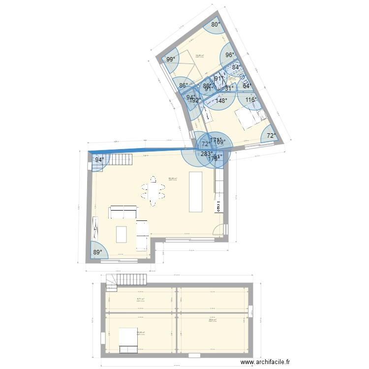 granville. Plan de 6 pièces et 165 m2