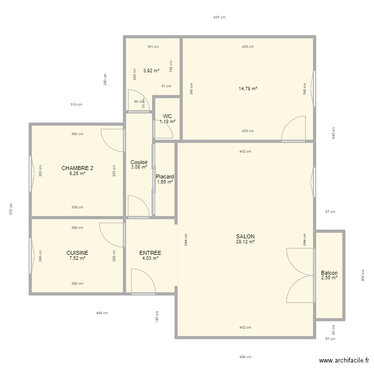 LE CUIVRE. Plan de 10 pièces et 77 m2