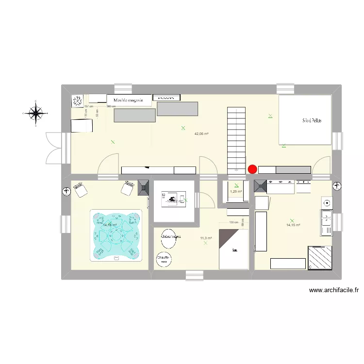 cave 3 avec Sauna local chaussure inversion 2. Plan de 