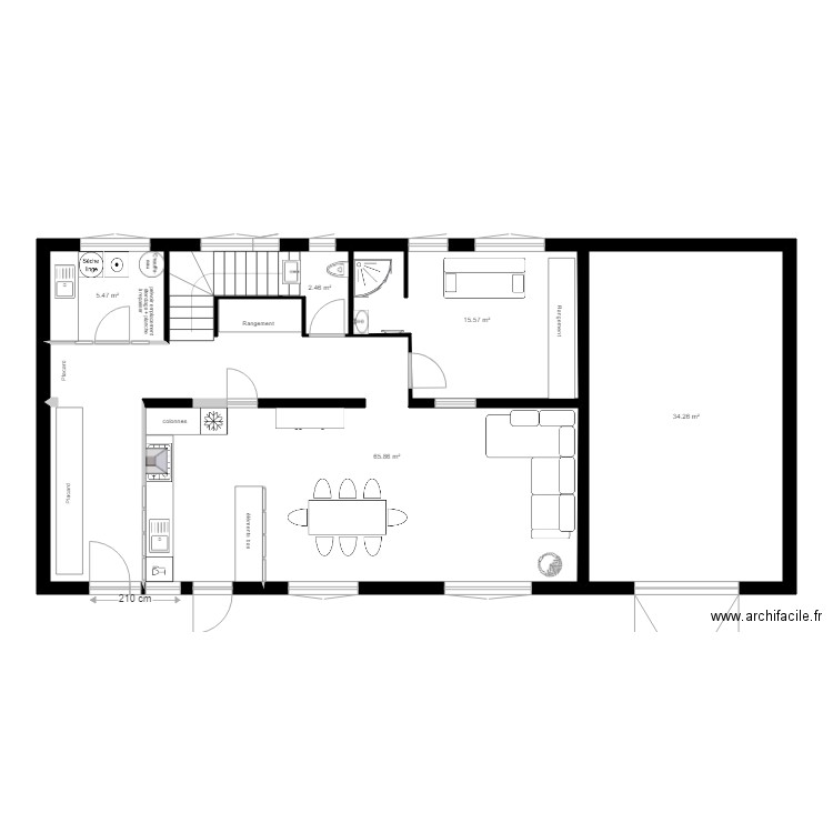 Projet Spinelli plan implantation cuisine 16. Plan de 0 pièce et 0 m2