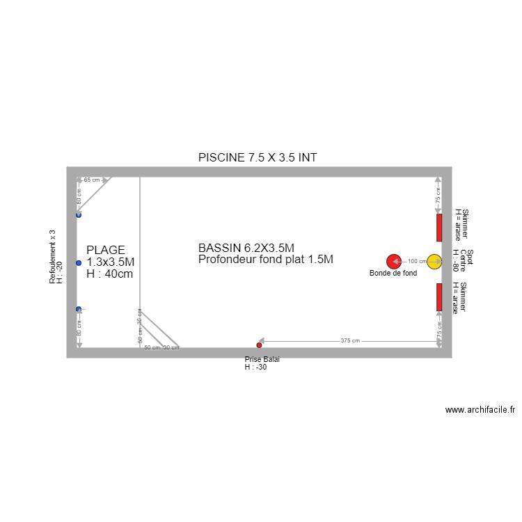 Plan PIECE A SCELLER. Plan de 3 pièces et 26 m2