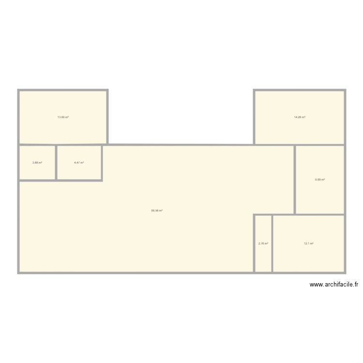 Essai plan maison 1 en U. Plan de 0 pièce et 0 m2