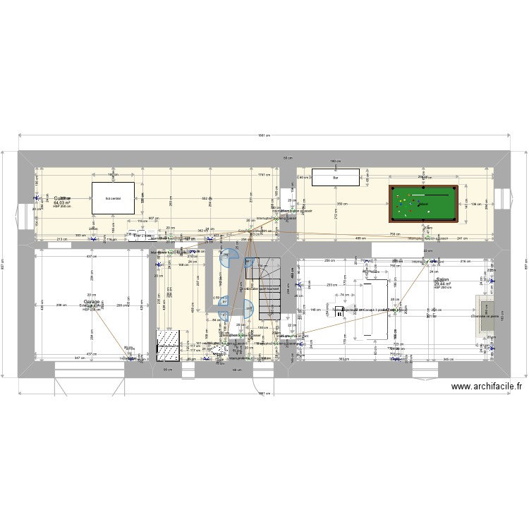 PROJET LACAUNE RDC modifier avec sub. Plan de 3 pièces et 112 m2