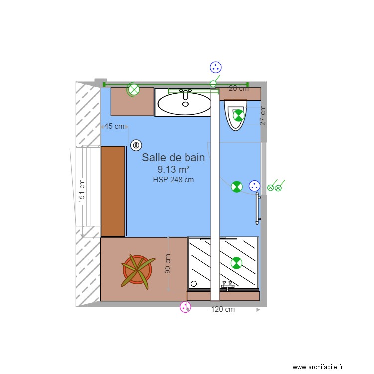 Salle de bain. Plan de 0 pièce et 0 m2