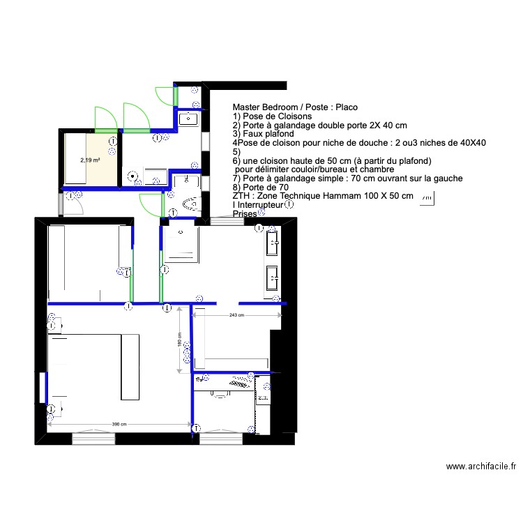 Master BedRoom (électricité) 2. Plan de 0 pièce et 0 m2