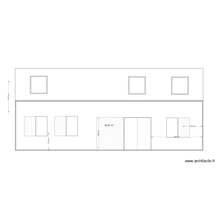 Facade sud JK volets simples. Plan de Facade sud JK volets simples. Plan de