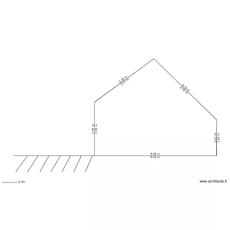 plan en coupe du terrain projeté. Plan de plan en coupe du terrain projeté. Plan de
