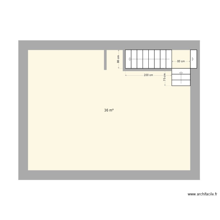 Maison Fareins 3 CH N0 V1 . Plan de 1 pièce et 36 m2