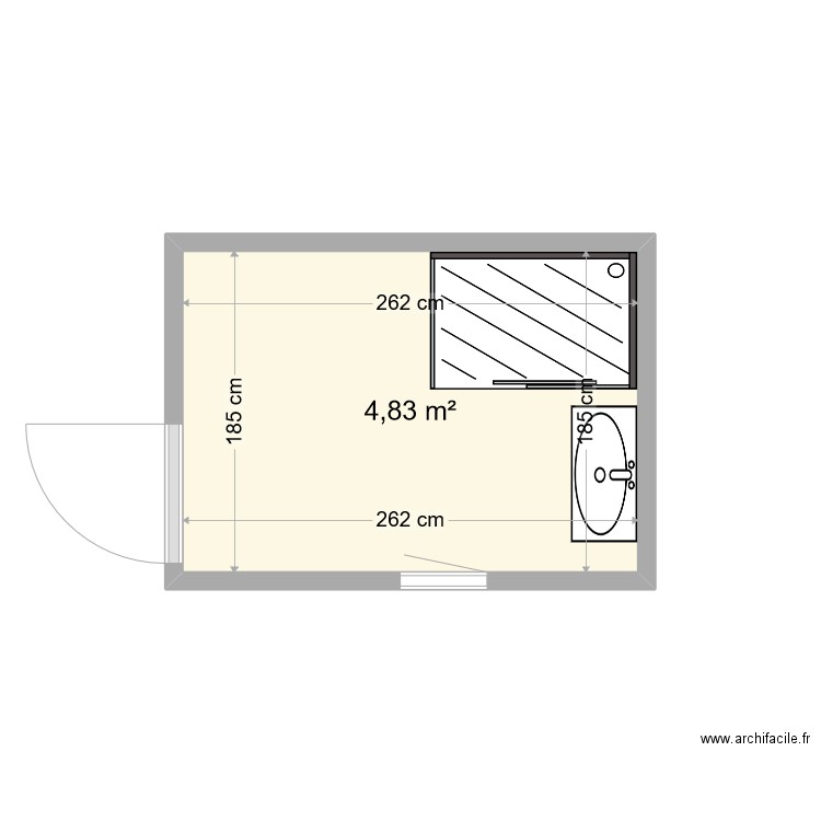 MATHILDE ERNAULT. Plan de 1 pièce et 5 m2