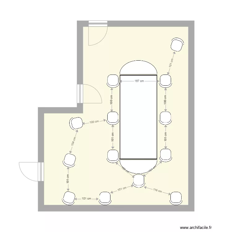 Salle de r&eacute;union CSE 4. Plan de 
