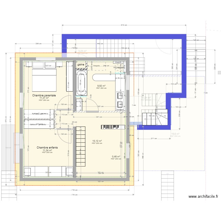 AJ 2 appartements lg escalier. Plan de 0 pièce et 0 m2