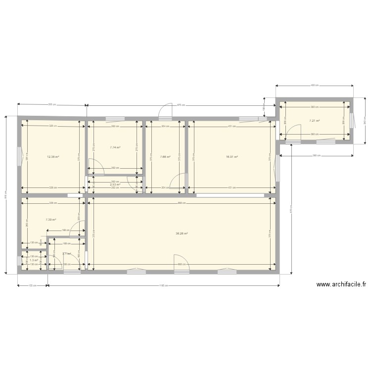 chez nous. Plan de 10 pièces et 102 m2