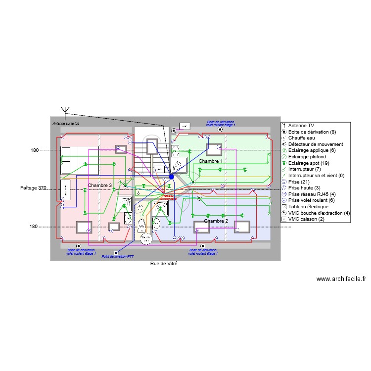 VitreNantes Etage 2 comble V11 Cablage elec. Plan de 0 pièce et 0 m2