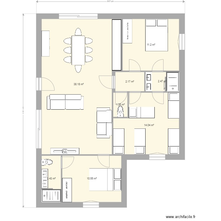 maison secondaire de plain pied. Plan de 0 pièce et 0 m2