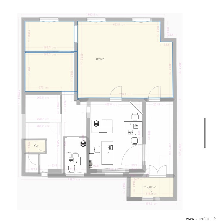local aménagé. Plan de 0 pièce et 0 m2