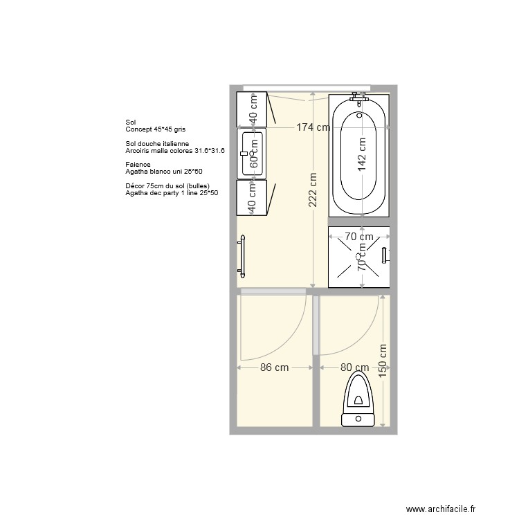 SDB FARFADET. Plan de 0 pièce et 0 m2