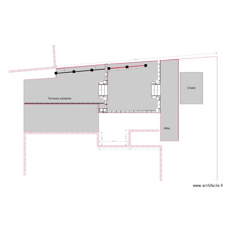 Plan DP Cloture. Plan de 6 pièces et 120 m2