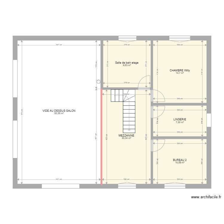 Maison William Etage. Plan de 6 pièces et 115 m2