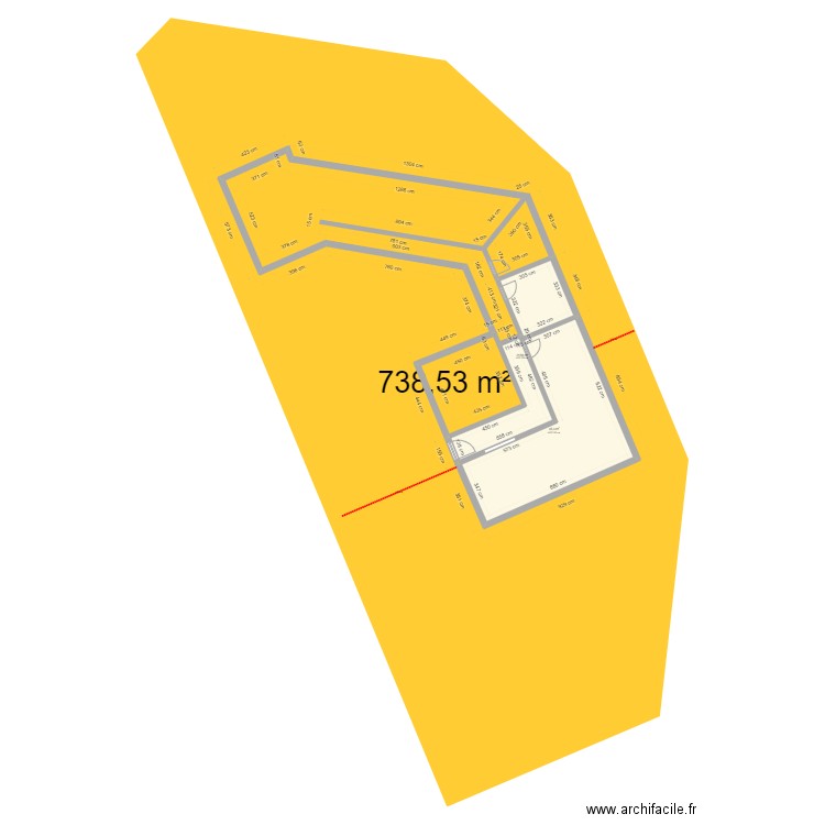 Retz V1. Plan de 2 pièces et 67 m2