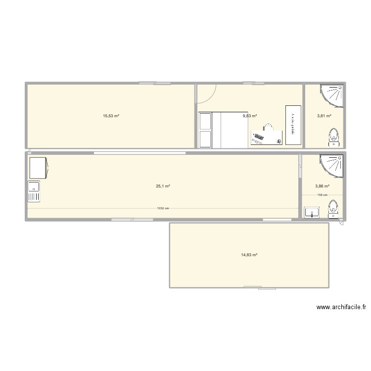 contener Marvin. Plan de 0 pièce et 0 m2