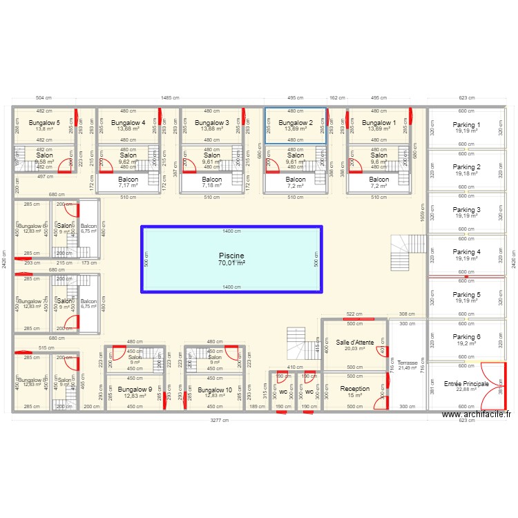 PLAN DE MAISON. Plan de 40 pièces et 945 m2