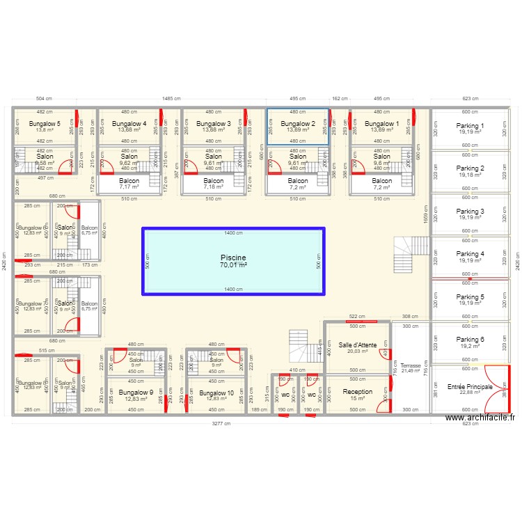 PLAN DE MAISON. Plan de 20 pièces et 154 m2