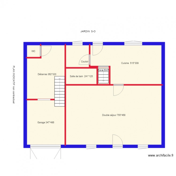 REZ  de Chaussée . Plan de 0 pièce et 0 m2