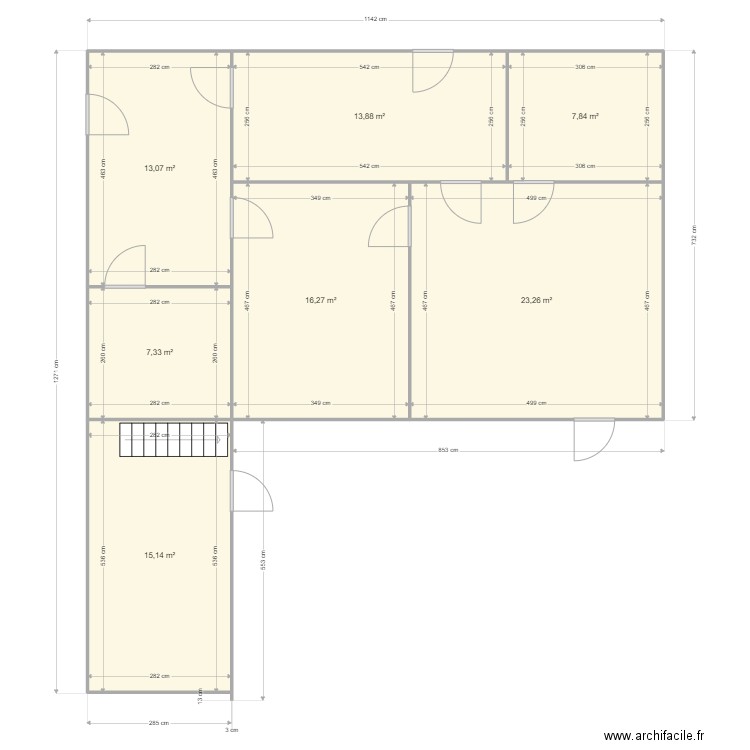 CAMBRON CASTEAU. Plan de 7 pièces et 97 m2