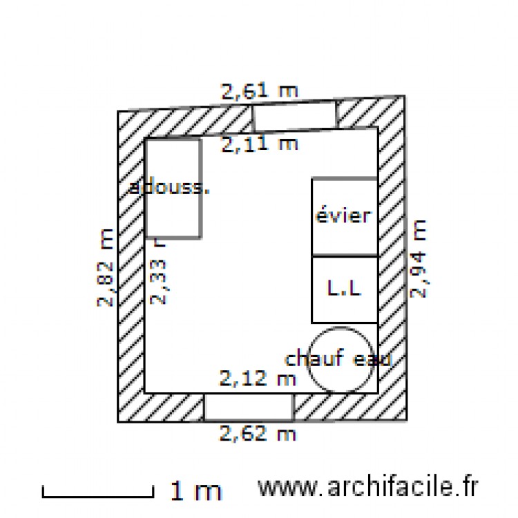 Buanderie. Plan de 0 pièce et 0 m2