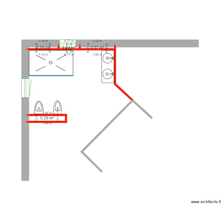 Cappannelli SDB étage futur. Plan de 0 pièce et 0 m2