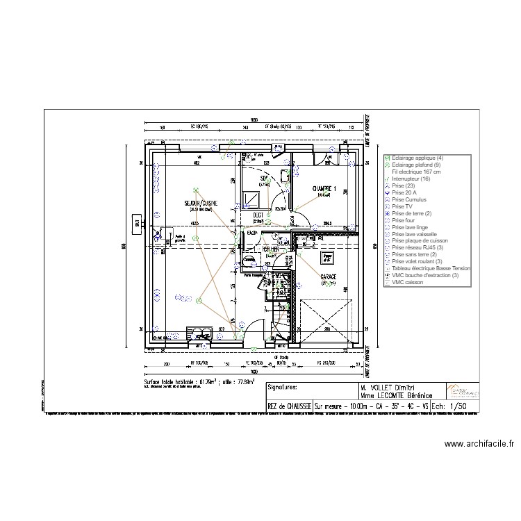 VOLLET RDC Plan elec. Plan de 0 pièce et 0 m2