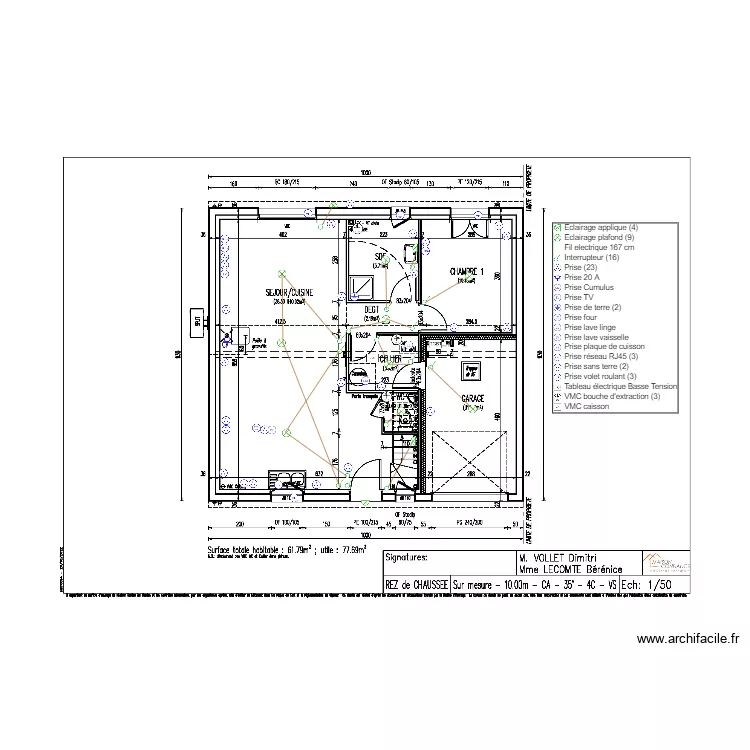 VOLLET RDC Plan elec. Plan de 