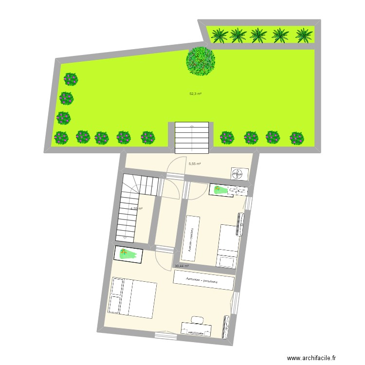 TOUET +1. Plan de 0 pièce et 0 m2