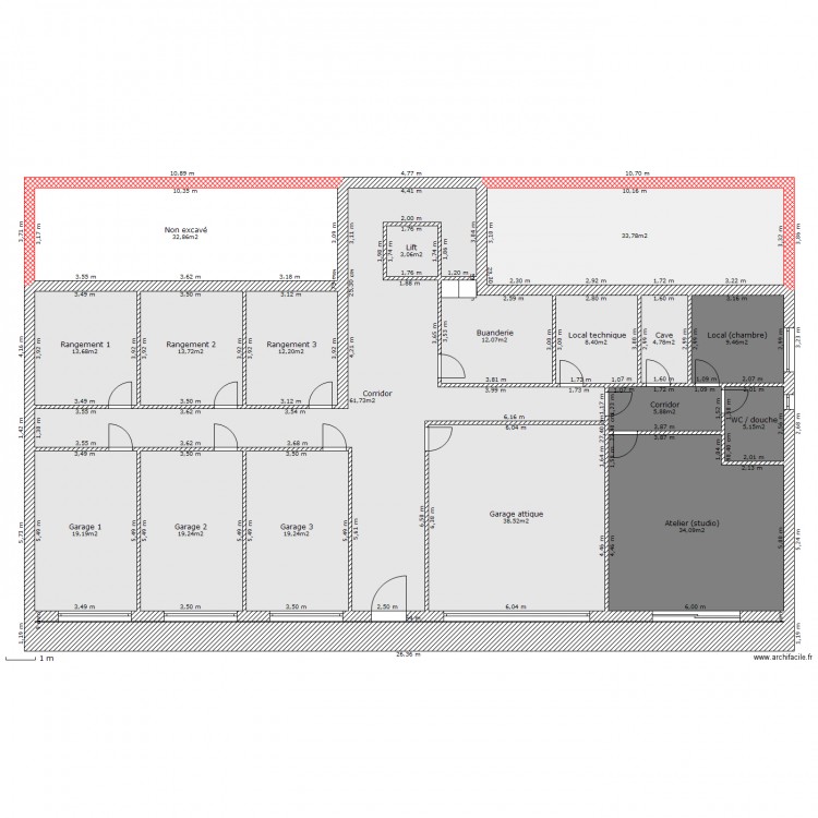 Loveresse immeuble sous-sol. Plan de 0 pièce et 0 m2