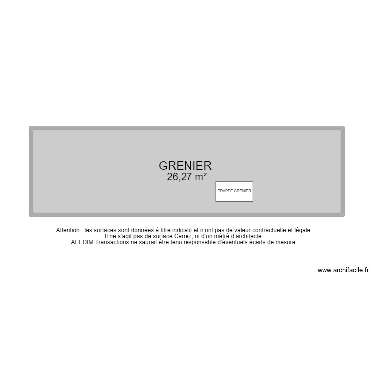 BI11076 - Grenier ETAGE. Plan de BI11076 - Grenier ETAGE. Plan de