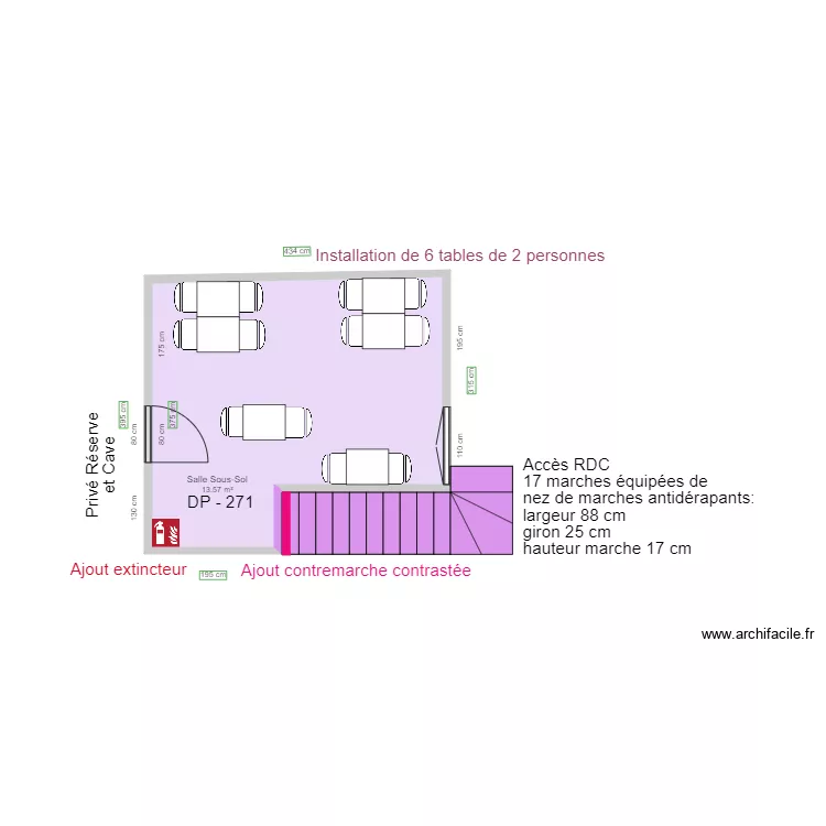 L ESCALE GOURMANDE SOUS SOL APRES TRAVAUX. Plan de 