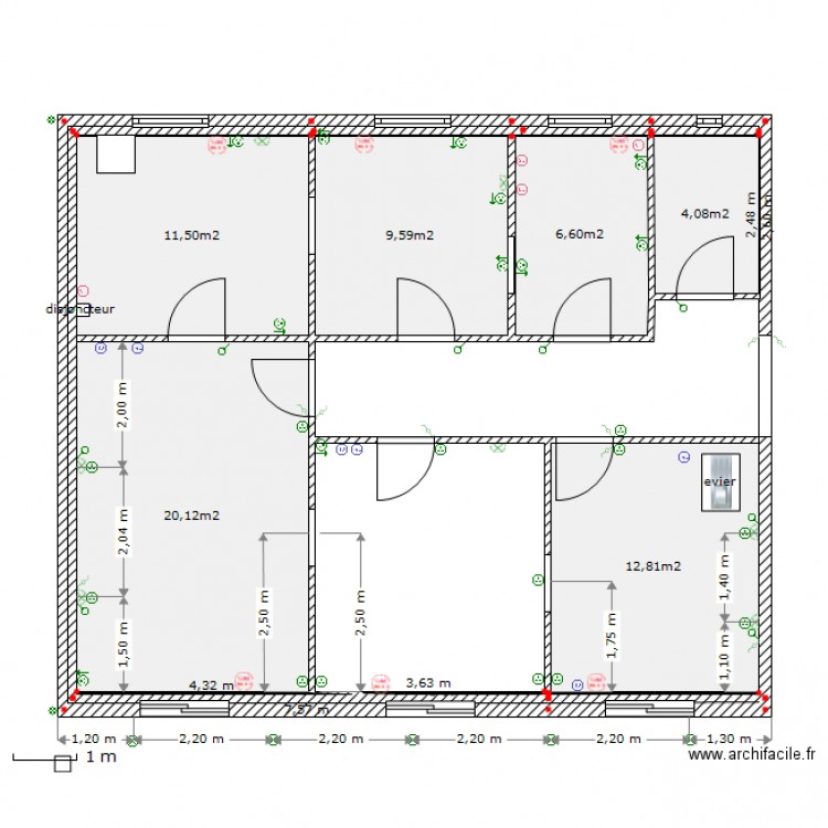 10 04 elect salles d eau et chambres 2014. Plan de 0 pièce et 0 m2