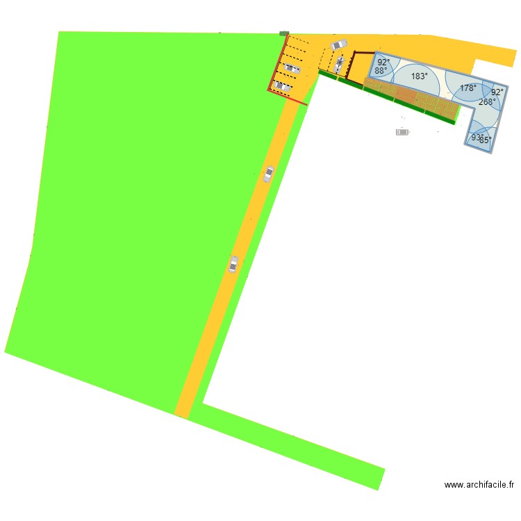 Jardin extérieur. Plan de 1 pièce et 285 m2