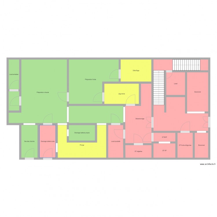 Plan de cuisine restauration collective. Plan de 0 pièce et 0 m2