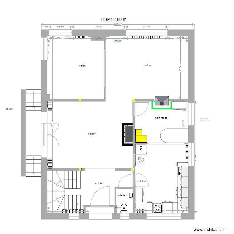 Enghien rez de chaussée 05 03 2021. Plan de 0 pièce et 0 m2