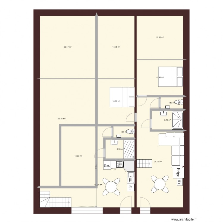 162 droite gauche vide. Plan de 0 pièce et 0 m2