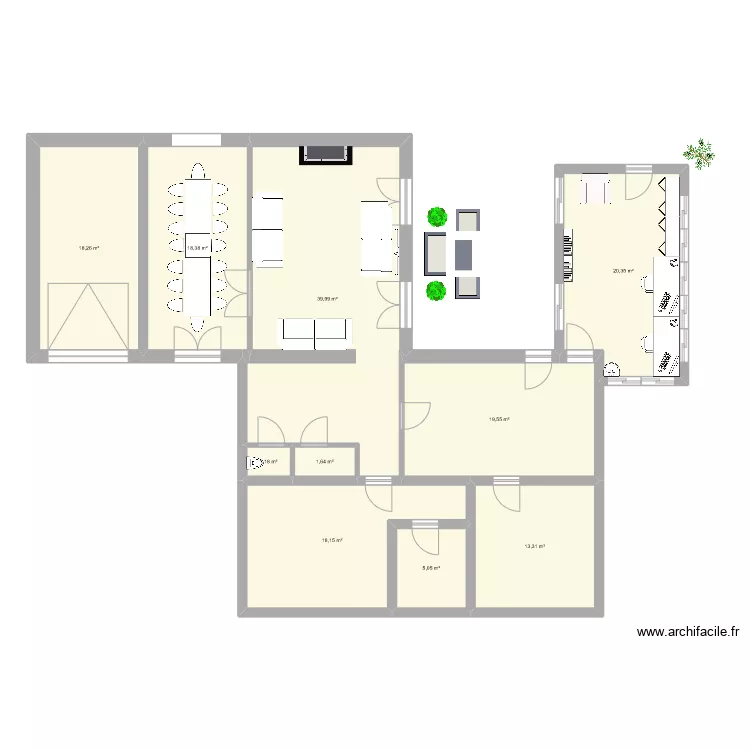 Marcy rdc bureau. Plan de 