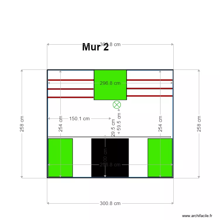 MUR CUIISINEdroite prise. Plan de 