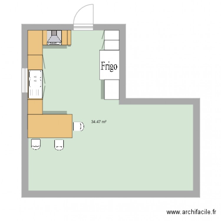 LL cuisine. Plan de 0 pièce et 0 m2