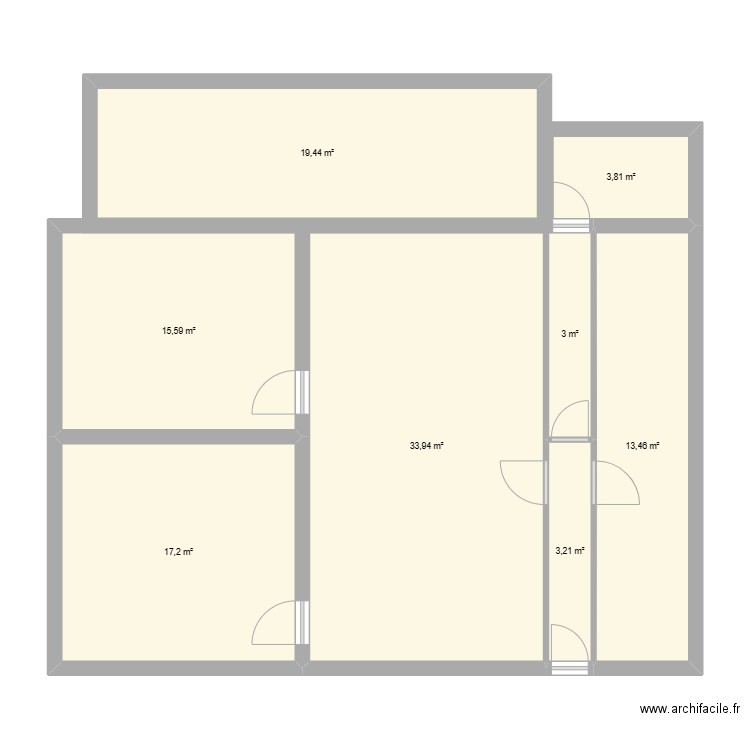 Plan réél. Plan de 8 pièces et 110 m2