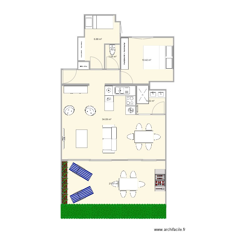 Californie final 2 sdb refaite. Plan de 0 pièce et 0 m2