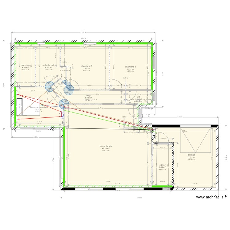 2lectricité chambre parentale 23102021. Plan de 0 pièce et 0 m2